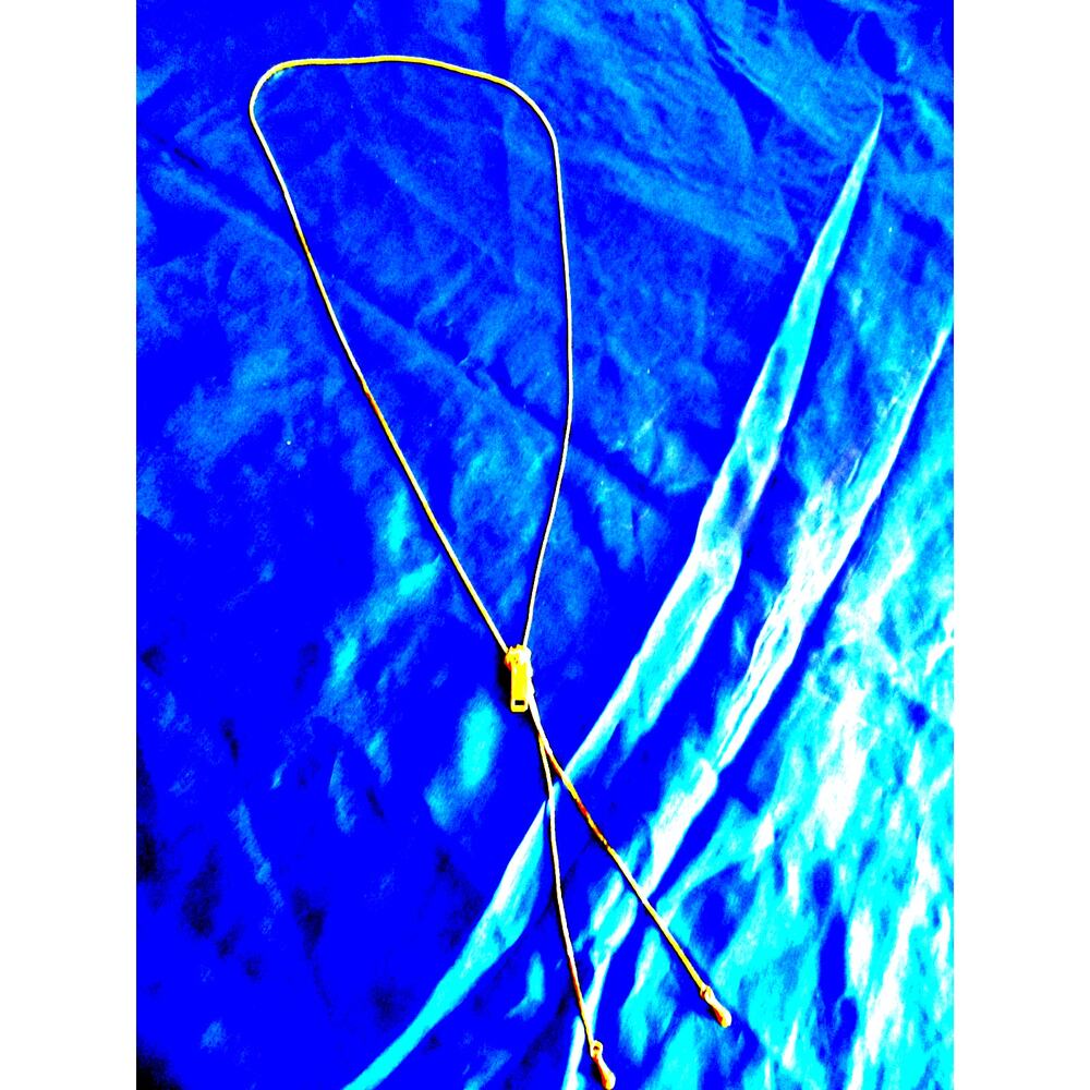 Retro Gold Tone Lariat Bolo Necklace Adjustable Sliding Zipper 30" Long Dangle